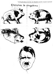 Cherchez le cinquième – Suche das Fünfte (Schwein)“, Quelle: Sammlung des General Patton Memorial Museum Ettelbruck, Luxemburg